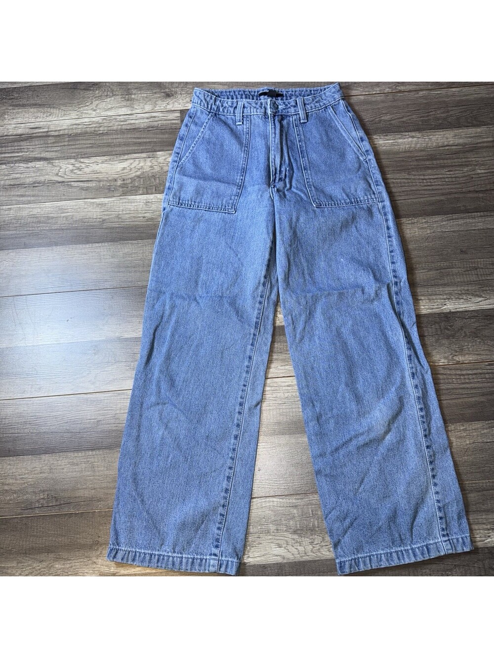 Vans Women’s Carpenter Jeans Size 24 Light Wash Wide Leg Utility Denim Pants